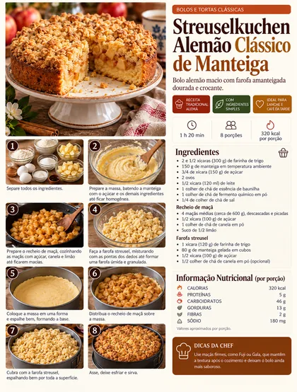Página da receita Streuselkuchen Alemão Clássico de Manteiga